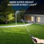 Réverbère solaire 4800W, éclairage extérieur ultra lumineux IP66 de 148 000LM avec capteur de mouvement et télécommande, pour le jardin de l'entrée