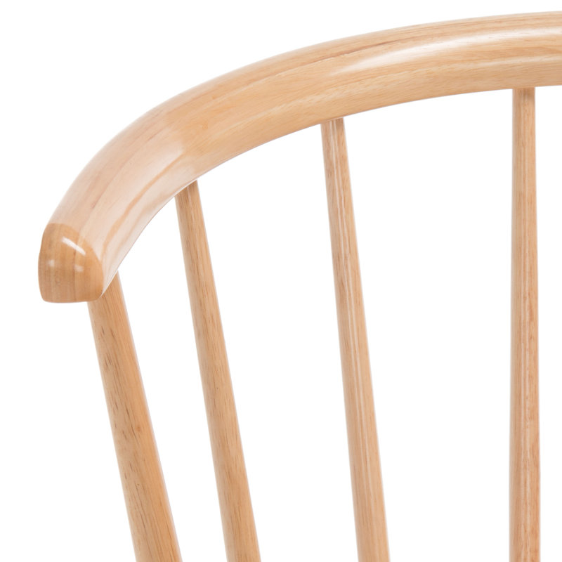 Élégant banc en bois massif Ayaah à 2 broches avec rangement sous le siège Windsor, Naturel