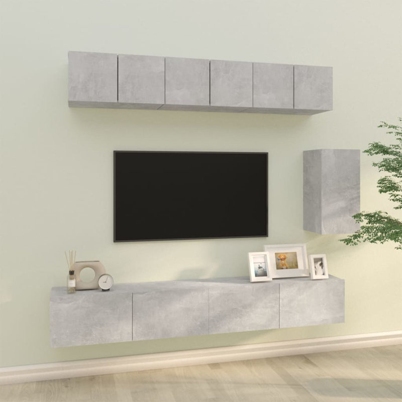 Lisabeth Unfinished Entertainment Centre for TVs up to 24", Concrete Grey