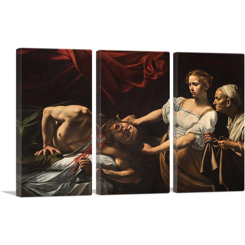 Judith décapitant Holofernes 1599 - impression de 3 pièces, H 40 po x l 60 po x P 1,5 po