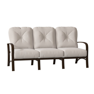 Fremont 75.25'' Wide Aluminum Patio Sofa with Cushions