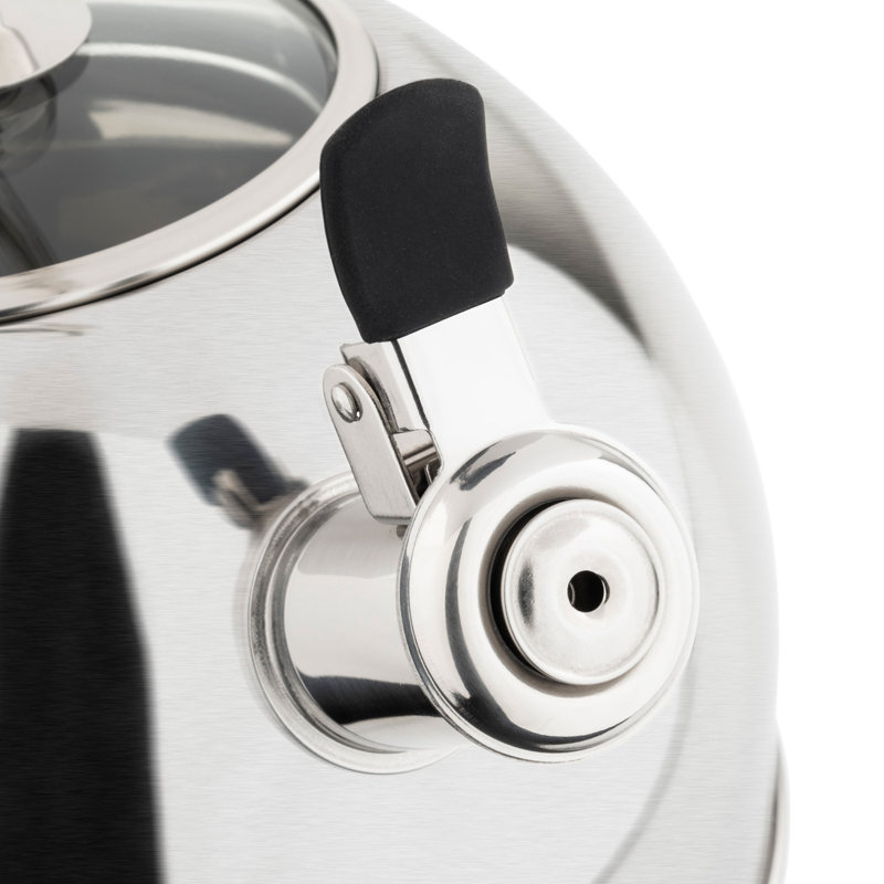 Satin Silver 2.6-Quart Stainless Steel Whistling Tea Kettle