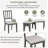 TREXM 5-piece Rustic Charm Round Dining Set with 3 Upholstered Chairs and Curved Bench-667534059-667534056