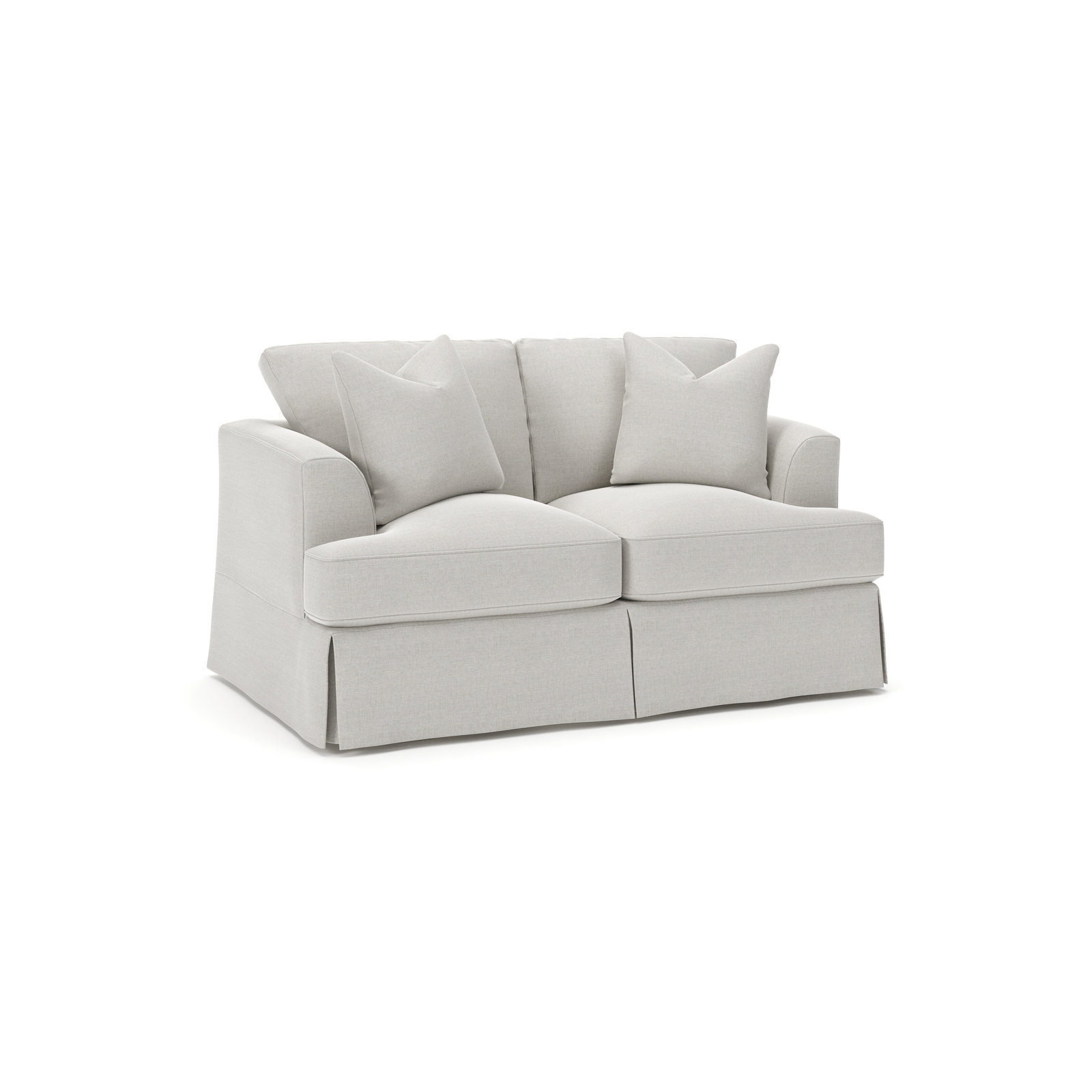 Lucia 66" Loveseat, Drusky Ivory Sustain® Basketweave