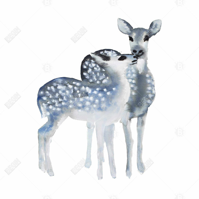 «Blue Fawns Love» sur toile