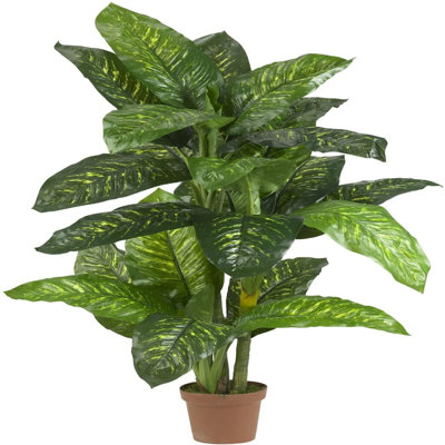 Plante artificielle verte 59 "à feuilles larges 59"
