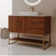 Meuble-lavabo moderne de 36 po avec lavabo vasque en céramique, meuble autoportant d'appoint doré-173443746