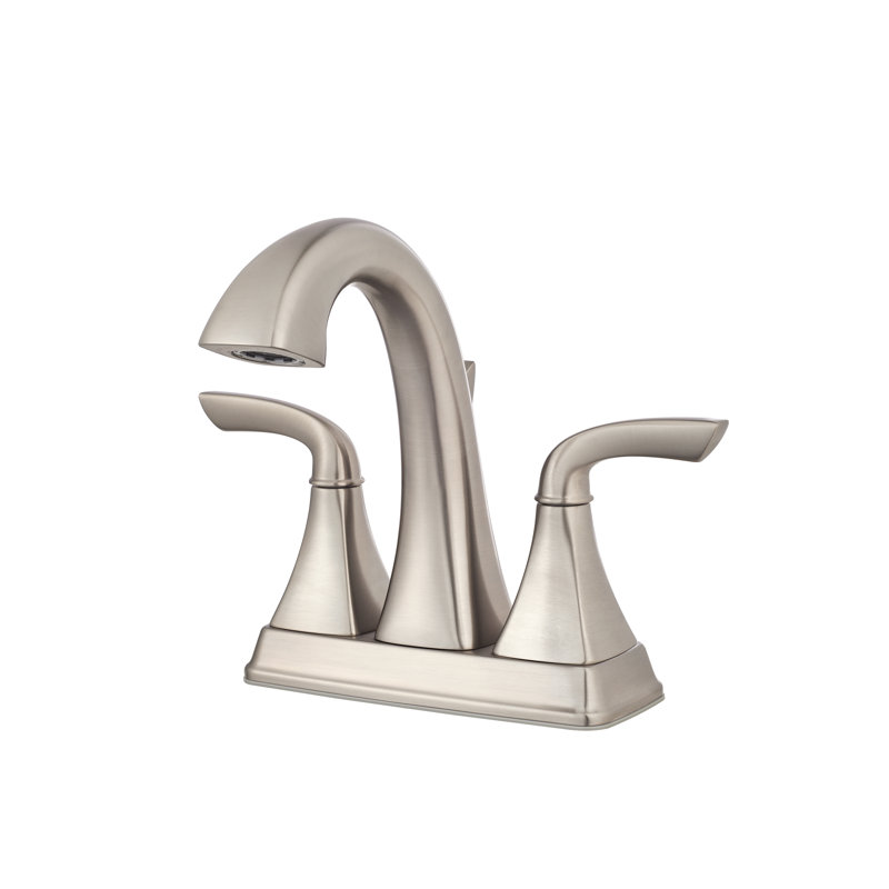 Bronson Double Handle Centerset Faucet Bathroom Faucet with Drain Assembly, Brushed Nickel