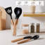 Ensemble d'ustensiles de cuisine en silicone 10 pièces avec poignée en bois, ustensiles de cuisine antiadhésifs résistants à la chaleur pour une cuisson sûre et saine-112320127