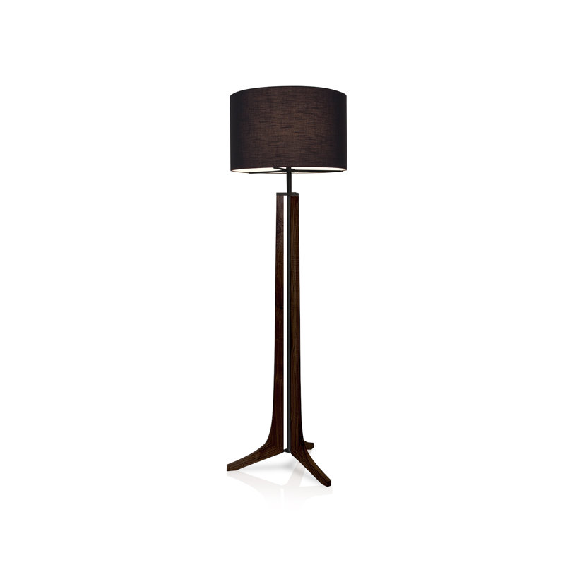 Forma Floor Lamp, Black, Dark Stained Walnut, Black Anodized