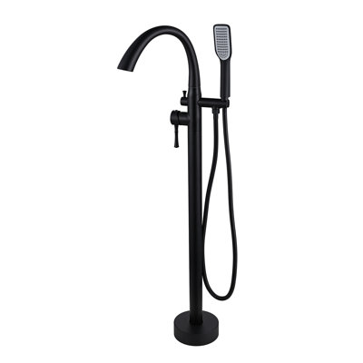 Single-Handle Floor Mount Freestanding Tub Faucet Bathtub Filler With Hand Shower In