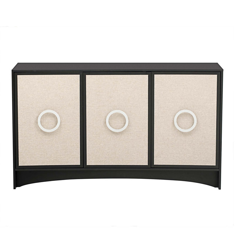 Armoire de rangement Bonifacas, Beige / noir
