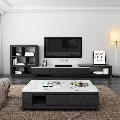 Modern coffee table TV cabinet storage shelf set
