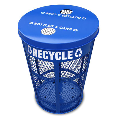 Steel Open Recycling Bin - 48 Gallons