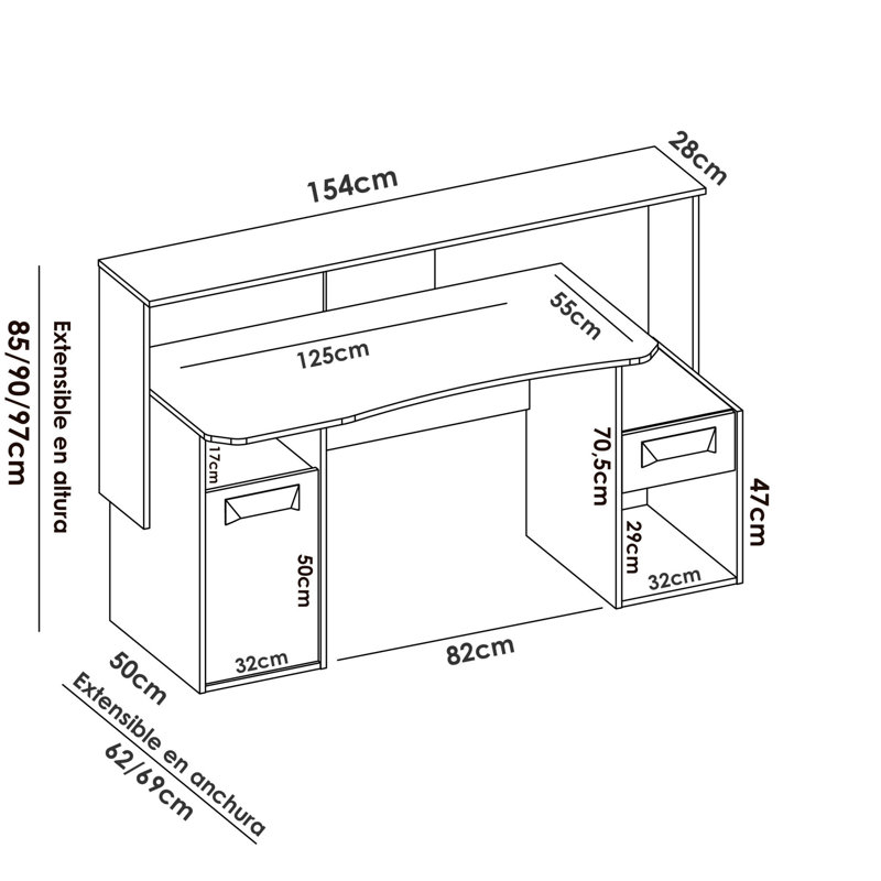 Abaigeal Computer Desk