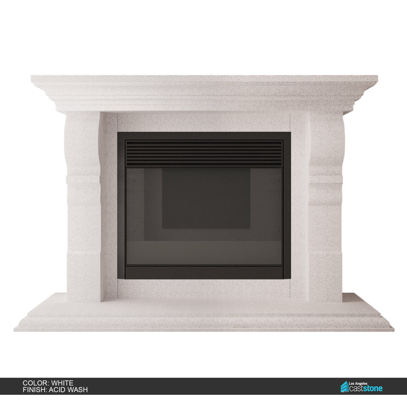 Vana Fireplace Surround, Acid Wash-White