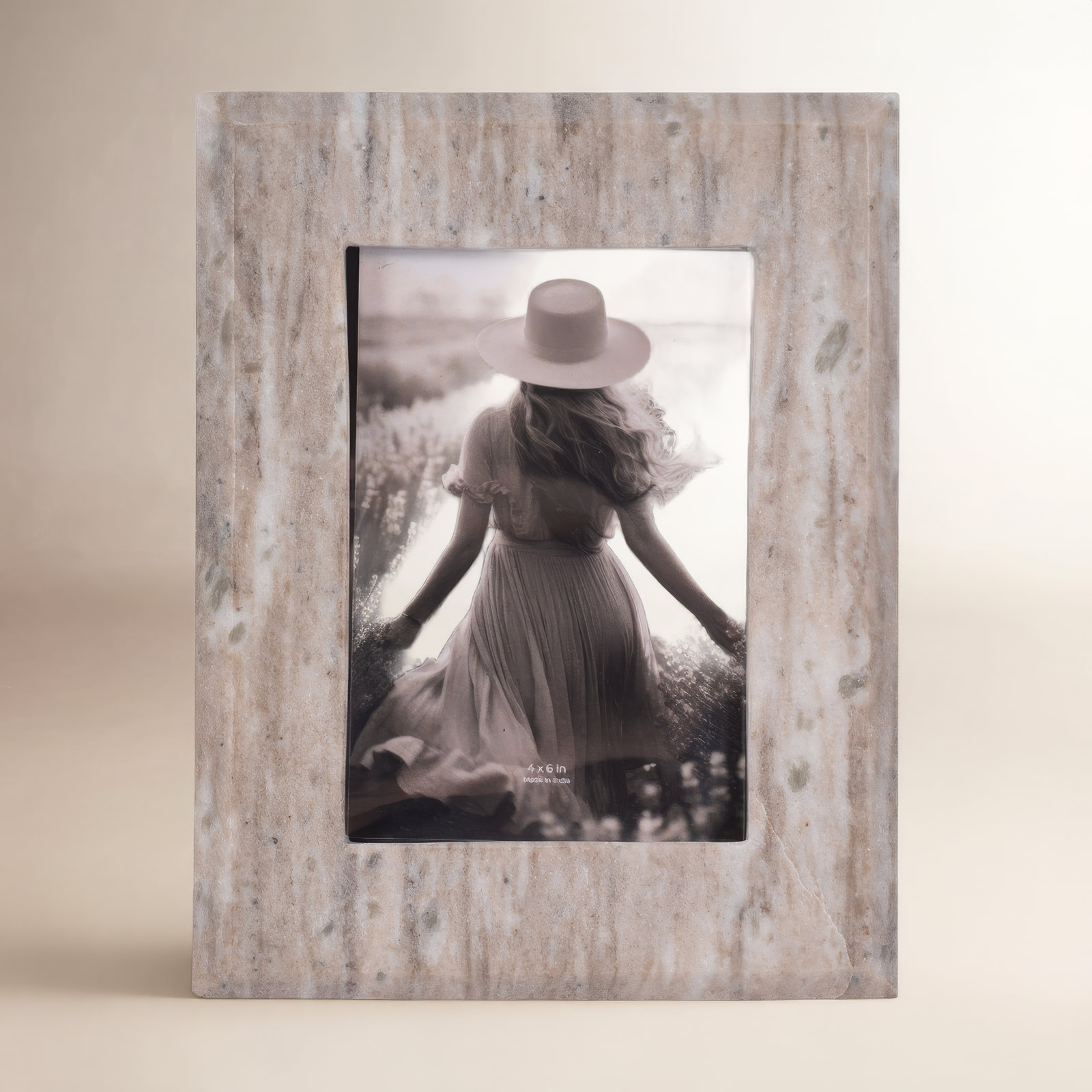 Sweetwater Tan Genuine Marble Picture Frame, 4" x 6"