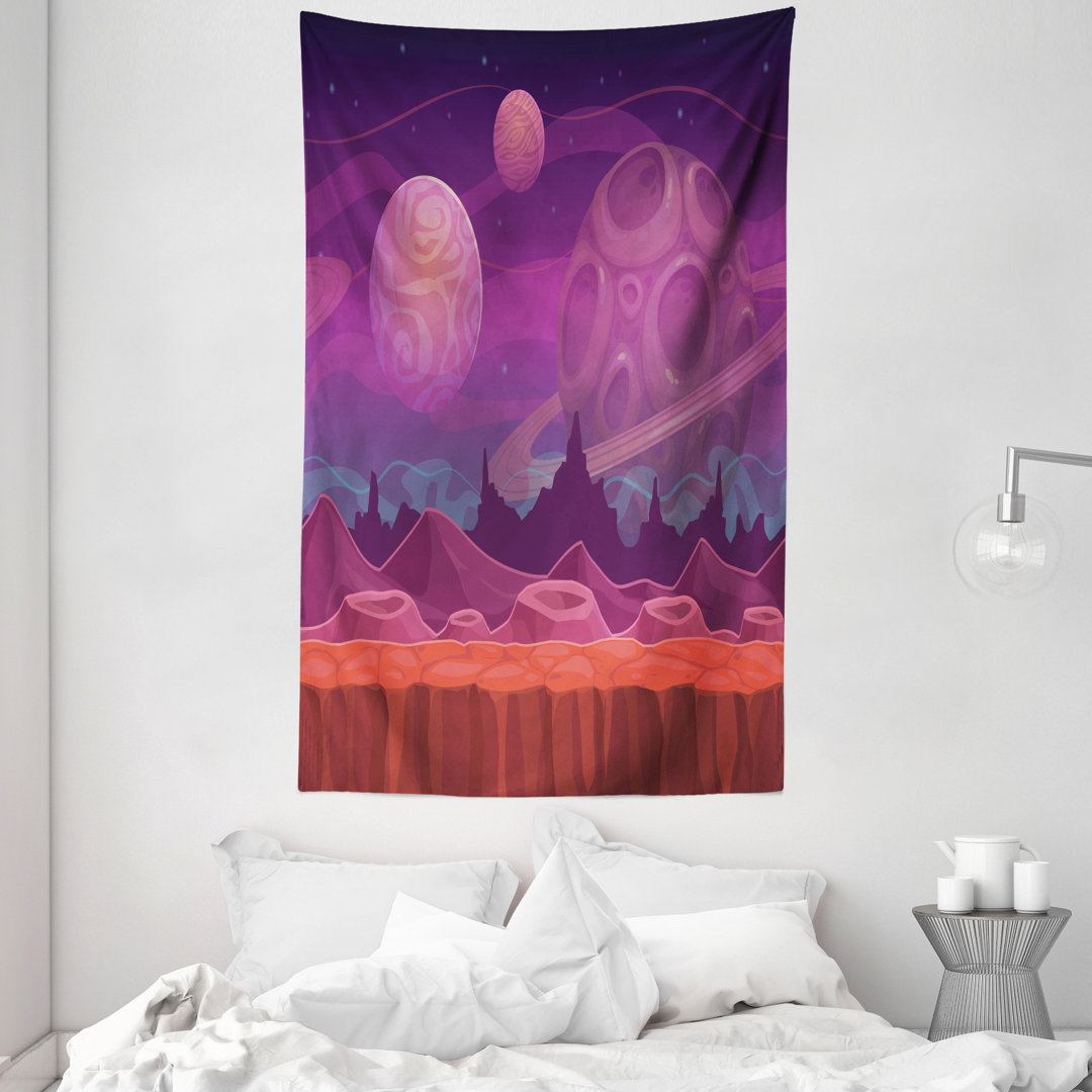 Wandteppich, Alien Dreamy Landscape, Purple Vermilion