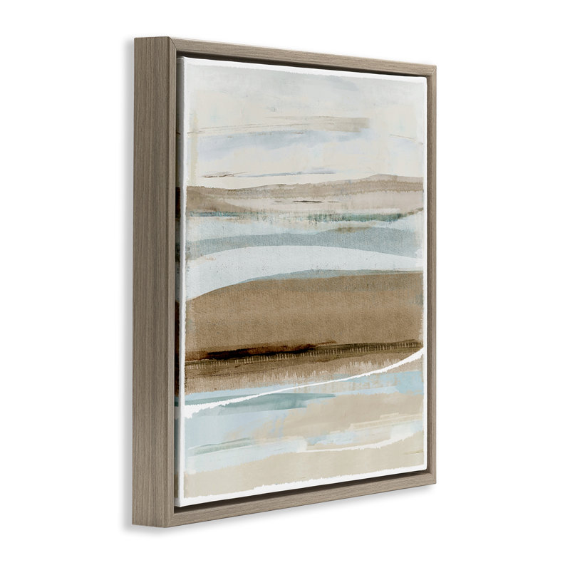 «Soft Winter Sands» par Flora Kouta, H 18 po x l 18 po x P 1,7 po, Cadre flottant orme Montalcino