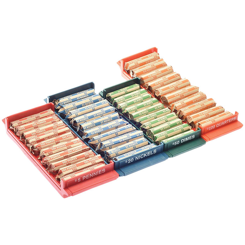 Ensemble de plateaux de rangement en monnaie roulée