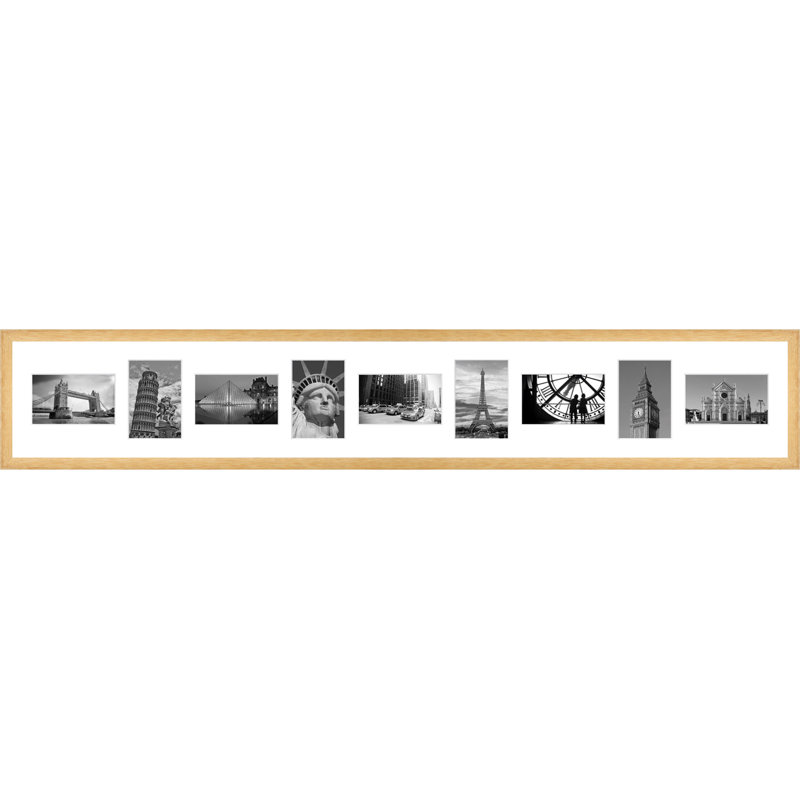 Lain Wood Picture Frame with Mat, Natural Brown