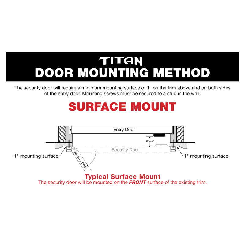 64x80 Bronze Surface Mount Security Screen Door with Meshtec Screen