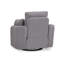Emmett Swivel Manual Glider Recliner Chair, Grey Polyester, 2 Pillows