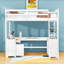 Lit mezzanine en bois avec bureau intégré, tablettes et 2 tiroirs-1678856298-1678856297