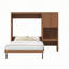 Lit escamotable avec armoire de rangement latérale, éclairage DEL, bureau intégré et portes d'armoire cintrées-293692413