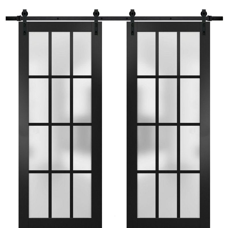 Portes de grange en verre givré Felicia, 56 po x 84 po