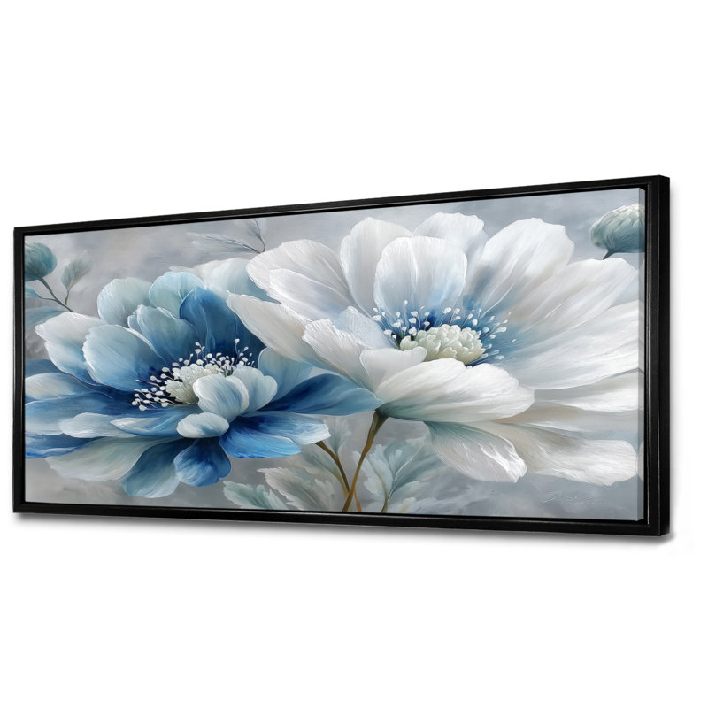 «Beautiful Peony Meadows In England - Pe pivoines», impression sur toile à motif floral blanc, Noir, H 28 po x l 60 po