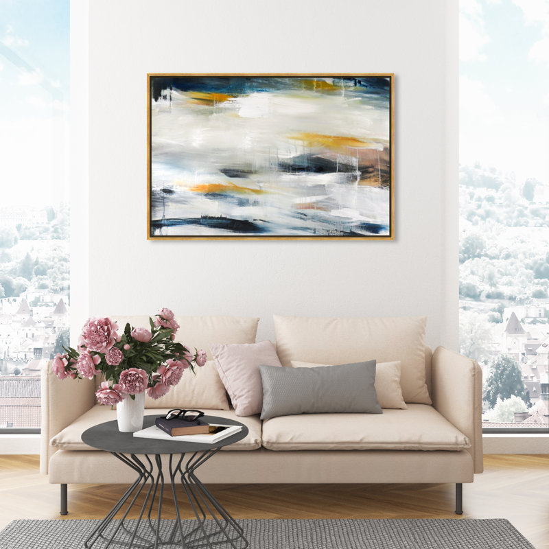 Pacific Waves Painting, Gold Framed, 45" H x 36" W