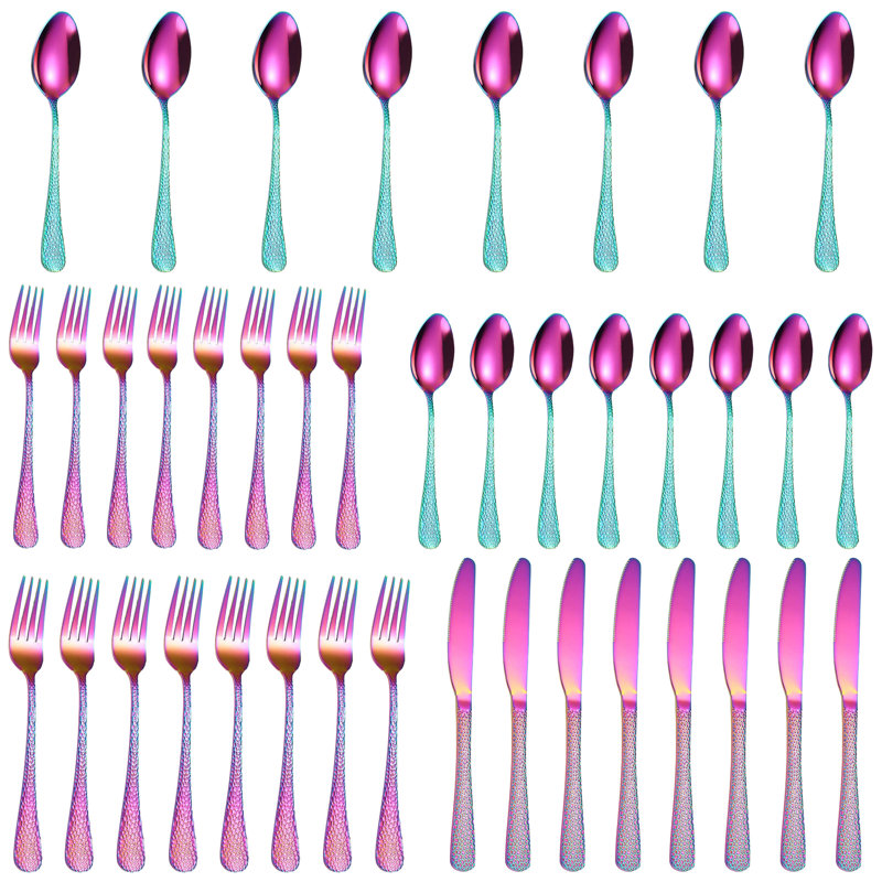 Ensemble de couverts 40 pièces en acier inoxydable Rainbow, couverts en acier inoxydable Rainbow