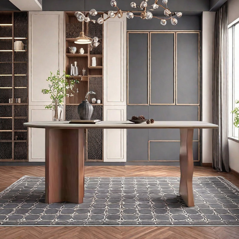 Table roche française à conception asymétrique, H 29,52 po x L 70,86 po x l 35,43 po