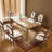 Picture Color Rectangular Solid Wood Dining Table-1875755862