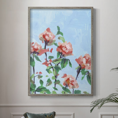 «Rose Garden Sky I», reproduction encadrée - bois massif