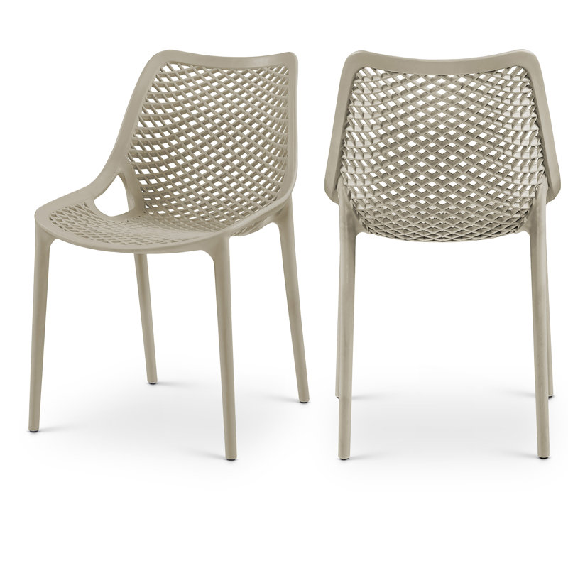 Mykonos Patio Dining Side Chair, Taupe