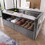 Lit de jour rembourré de taille simple, cadre de lit simple à rangement hydraulique avec chargement USB et Type-C, cadre de lit avec lattes de bois et dossier de canapé capitonné, gris, velours (sans matelas)-162668408