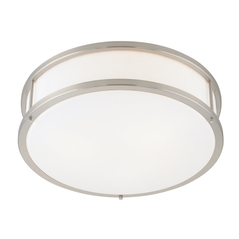Plafonnier encastré en verre Tatom, Acier brossé, H 4,5 po x l 16 po x P 16 po, Incandescent