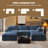 U-Shaped Modular Corner Sectional 5-Piece Plush Corduroy Sofa, Cloud Couch with 2 Ottoman,No Assembly Required Boneless Couch-1407564848-1407564851