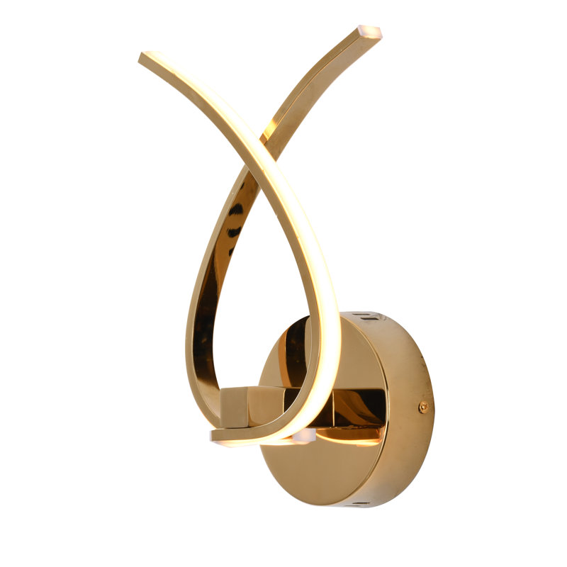 2-Light Gold Wall Sconce With Acrylic Diffusers, Gold