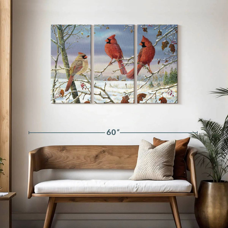 Brampt First Snow Cardinals, 28" H x 45" W