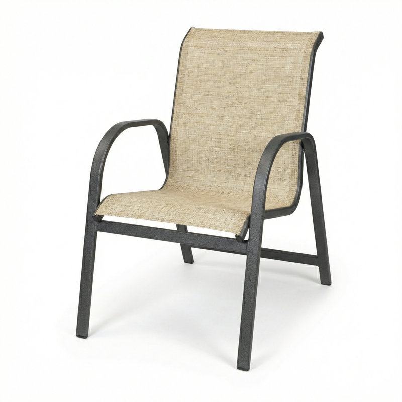 Chaise avec accoudoirs, Tissu naturel / anthracite