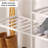 Bamboo White Multi-Tier Free Standing Stackable Shoe Rack for Entryway