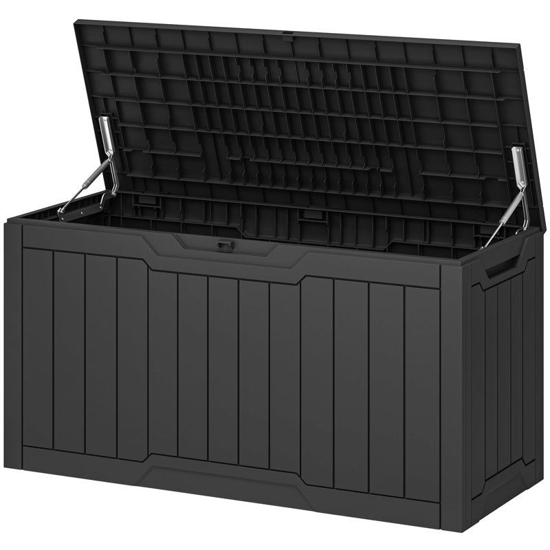 Balconera 46.3'' W 80 Gallons Water Resistant Resin Lockable Deck Box, Black