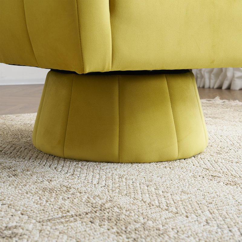 Velvet Swivel Chair, Yellow Velvet