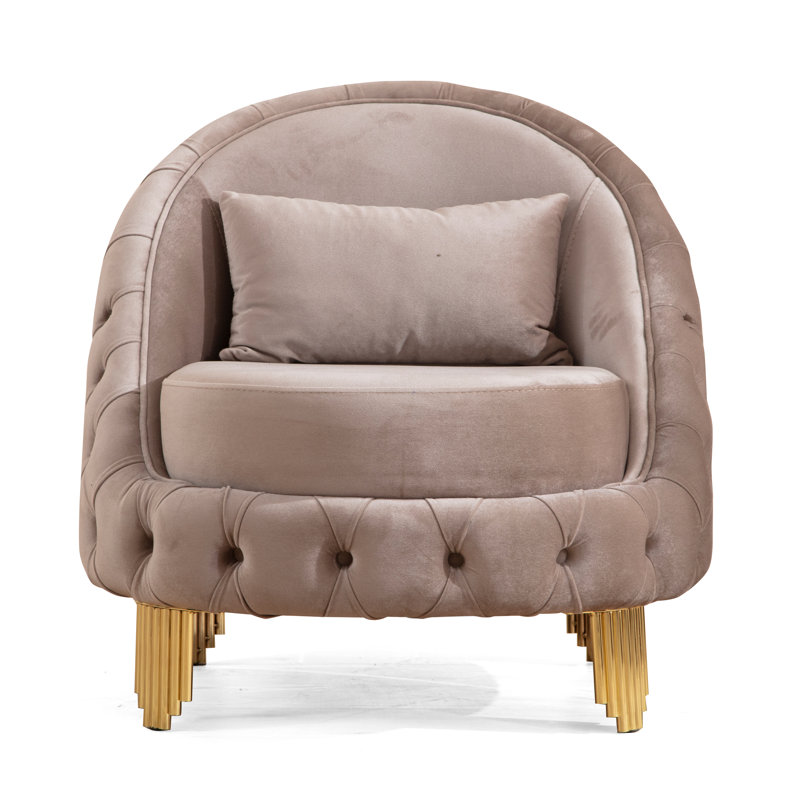 Valorie 33'' Velvet Chair, Taupe Velvet
