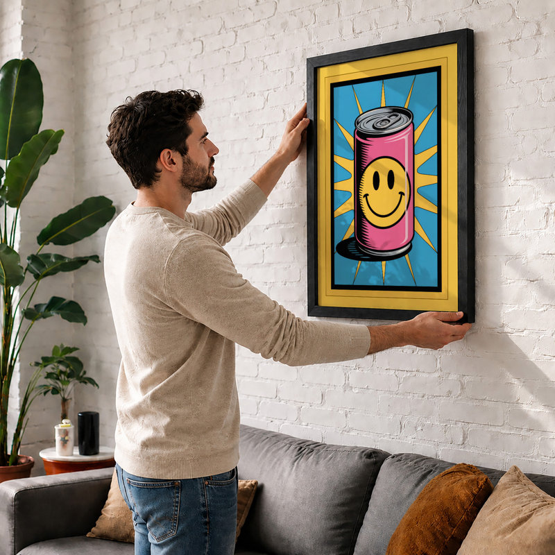 Smiling Pop Icon Pop Art - Print, A4 - 29.7 x 21.0 cm, Oak