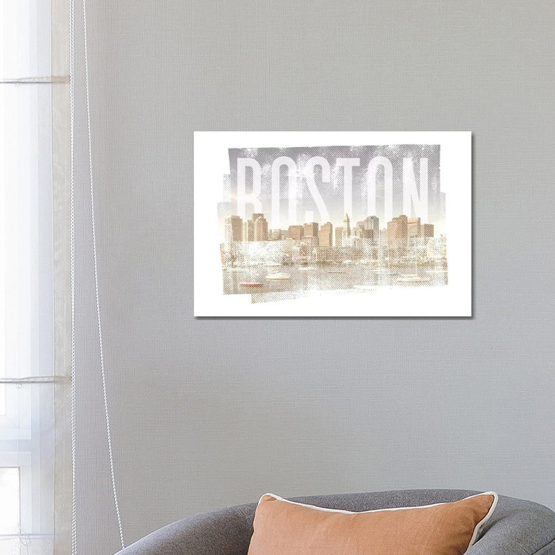 Boston Skyline 1 Piece Wrapped Canvas Wall Art, 66.04 cm H x 45.72 cm W x 1.91 cm D