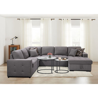 Upholstered U-Shaped Sectional Left Hand Facing